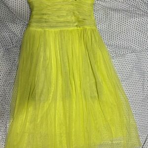 J. Crew Lemon Tulle Strapless Dress